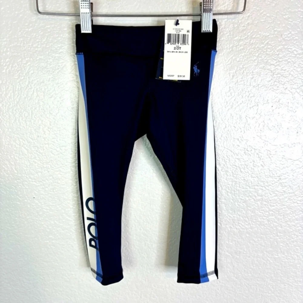 NWT POLO RALPH LAUREN Side Strip Logo Leggings - 2T